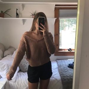 tan chunky sweater